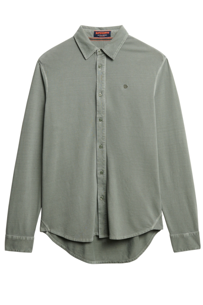 VINTAGE DESTROY PIQUE LS SHIRT M4011000A 1KH Light Khaki Green